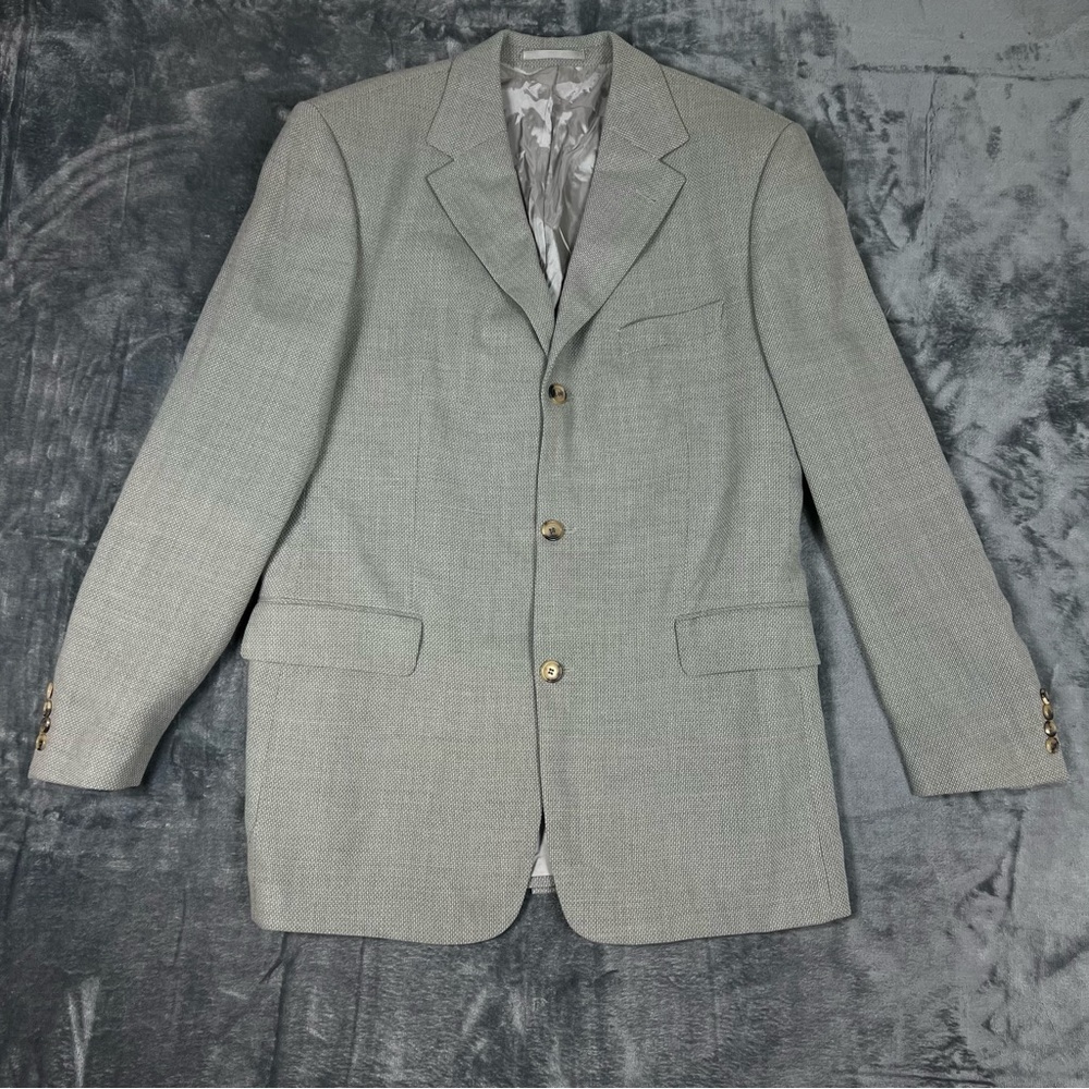 Hugo Boss Men's US 44R Grey Angelico 3 Button Blazer Jacket Sport Coat Vintage - Picture 16 of 16